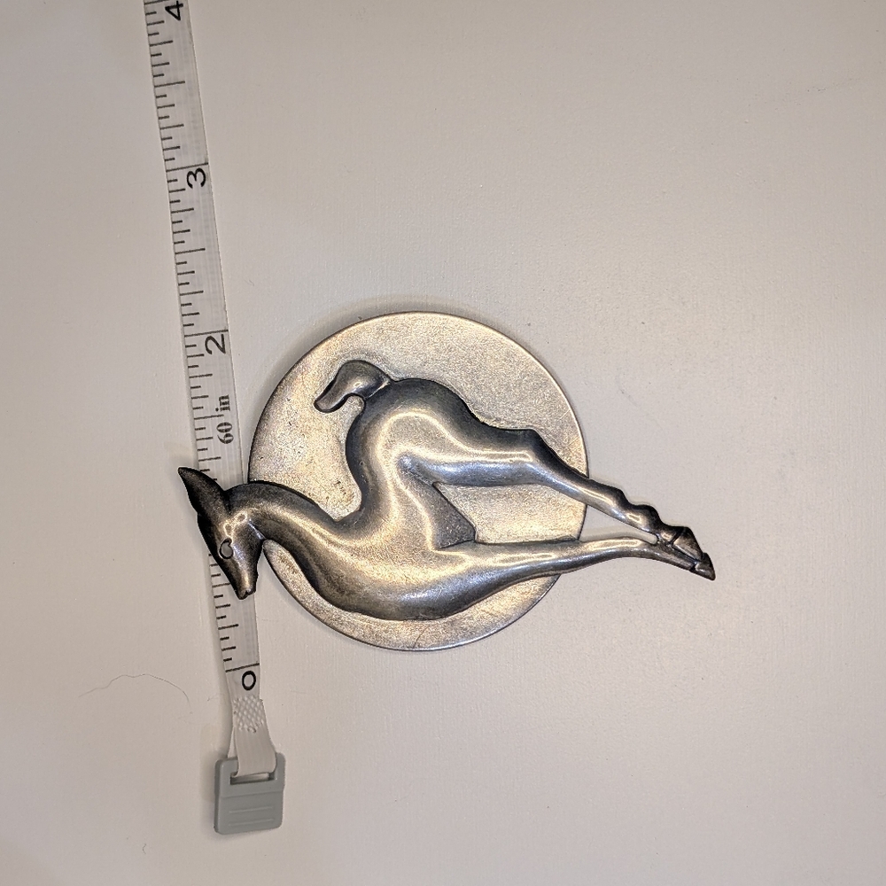 Vintage Art Deco Style Antelope Gazelle Impala Silver-Tone Brooch - Picture 4 of 6